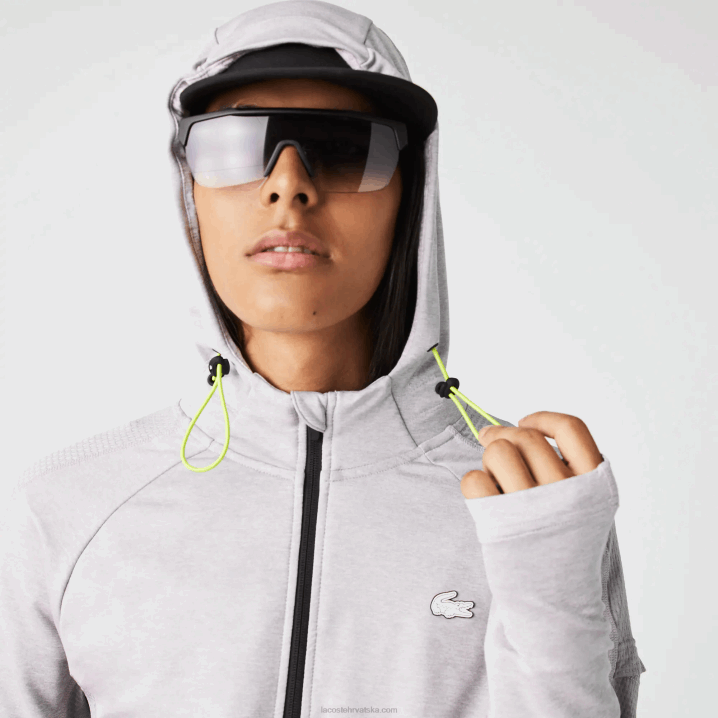 chine svijetlo siva 9ya 6H4B1084 muškarci Lacoste sportska majica s rastezljivim patentnim zatvaračem