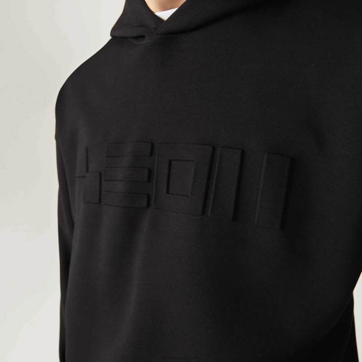 crna 031 6H4B1053 muškarci Lacoste široka majica s kapuljačom