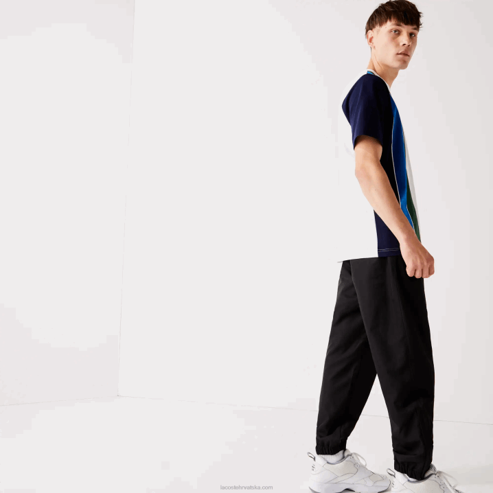 crna 031 6H4B1113 muškarci Lacoste sportski tenis dijamantno tkane taft hlače