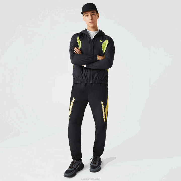 crno žuta n07 6H4B1110 muškarci Lacoste heritage regular fit color-block trenirke