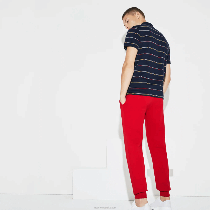 crvena 240 6H4B986 muškarci Lacoste sportske teniske trenirke od flisa