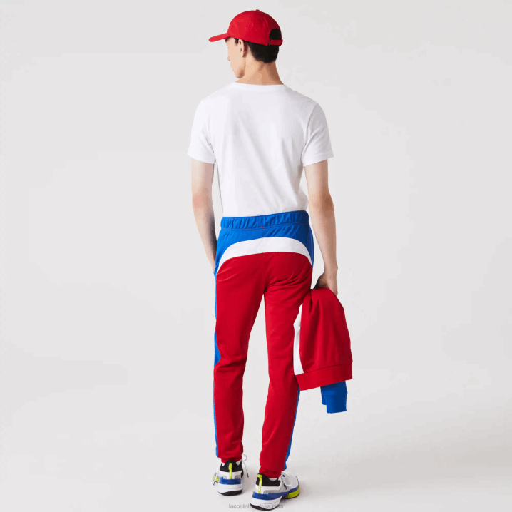 crveno plavo bijelo w50 6H4B992 muškarci Lacoste sportske teniske trenirke otporne na trčanje