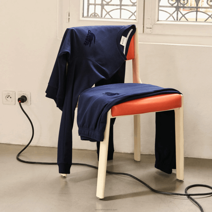 mornarsko plava 423 6H4B1388 muškarci Lacoste pamučna flis lounge majica