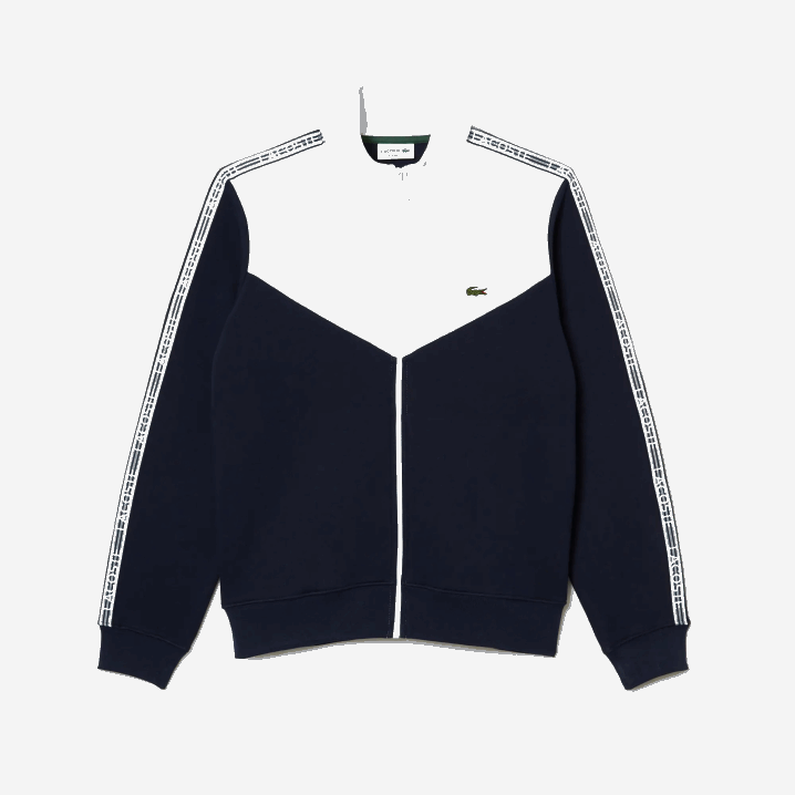 mornarsko plava bijela 525 6H4B21 muškarci Lacoste trenirka s patentnim zatvaračem klasičnog kroja colorblock