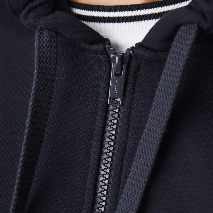 mornarsko plava bijela bež e8t 6H4B997 muškarci Lacoste trenirka od flisa s patentnim zatvaračem i slovima u boji