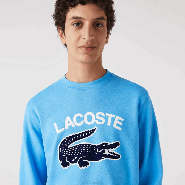 plava 4xa 6H4B1031 muškarci Lacoste majica s okruglim izrezom s krokodilskim uzorkom