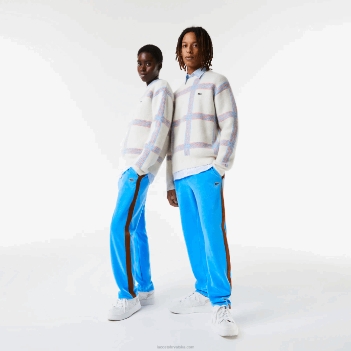 plava 4xa 6H4B1103 muškarci Lacoste bočne trenirke s kontrastnom trakom