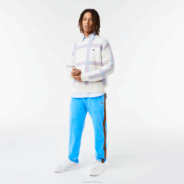 plava 4xa 6H4B1103 muškarci Lacoste bočne trenirke s kontrastnom trakom