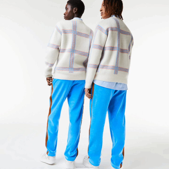 plava 4xa 6H4B1103 muškarci Lacoste bočne trenirke s kontrastnom trakom