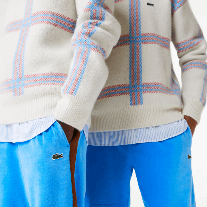 plava 4xa 6H4B1103 muškarci Lacoste bočne trenirke s kontrastnom trakom