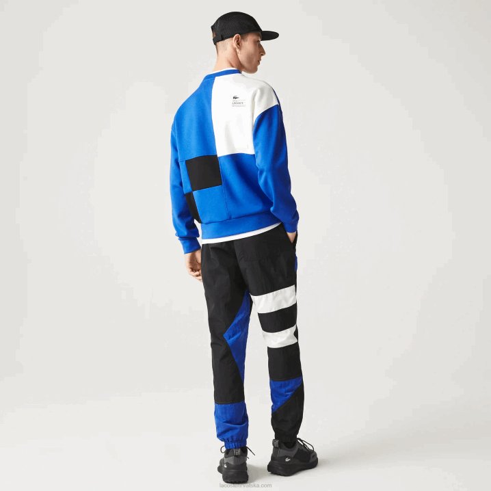 plava bijela nne 6H4B956 muškarci Lacoste široka majica s patchwork efektom