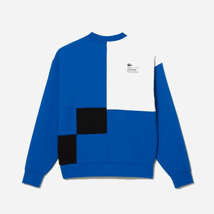 plava bijela nne 6H4B956 muškarci Lacoste široka majica s patchwork efektom