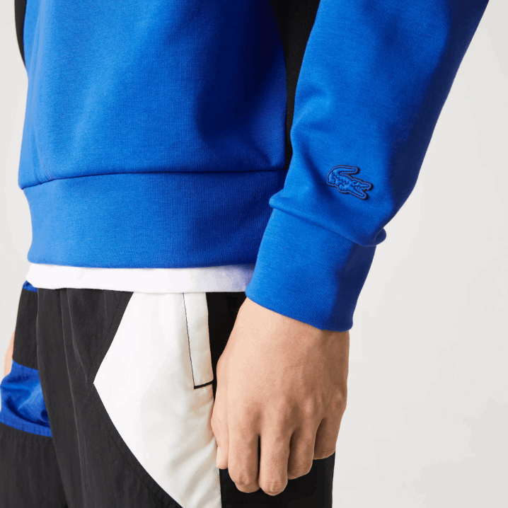 plava bijela nne 6H4B956 muškarci Lacoste široka majica s patchwork efektom