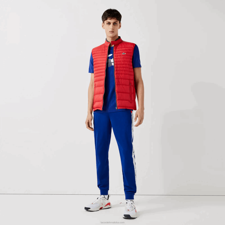 plava crvena bijela an3 6H4B1119 muškarci Lacoste hlače trenirke s brendiranim sportskim bendovima
