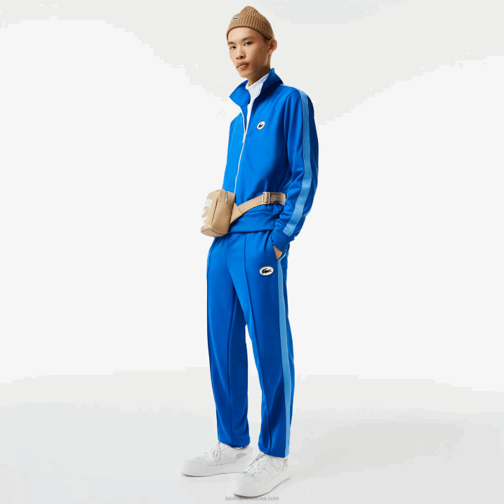 plavi k1q 6H4B1017 muškarci Lacoste trenirka regularnog kroja s visokim ovratnikom i patentnim zatvaračem
