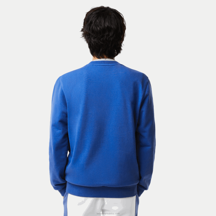 plavi k1q 6H4B1042 muškarci Lacoste klasična pamučna majica s kontrastnim natpisima