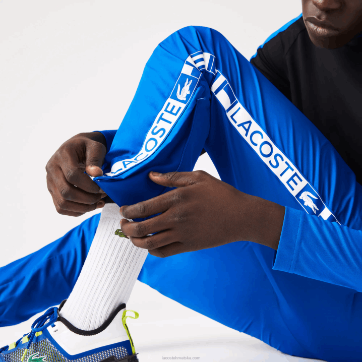 plavi k1q 6H4B1087 muškarci Lacoste teniske trenirke sa sportskim bočnim otiscima