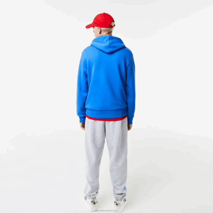 plavi k1q 6H4B1134 muškarci Lacoste majica s kapuljačom s komičnim efektom