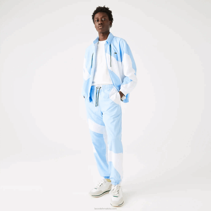 plavo bijelo e7b 6H4B1071 muškarci Lacoste baštinske grafičke trenirke