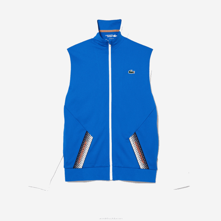 plavo bijelo plavo ag1 6H4B339 muškarci Lacoste teniska ripstop majica s patentnim zatvaračem