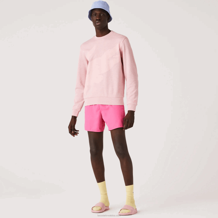 ružičasti hcq 6H4B1074 muškarci Lacoste trenirka od flisa od organskog pamuka s okruglim izrezom