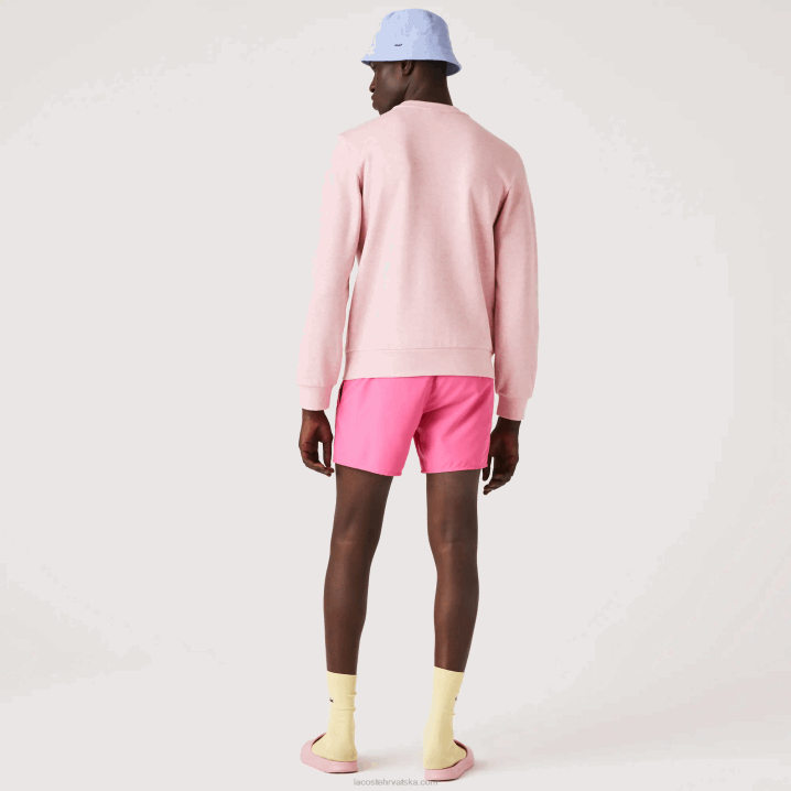 ružičasti hcq 6H4B1074 muškarci Lacoste trenirka od flisa od organskog pamuka s okruglim izrezom