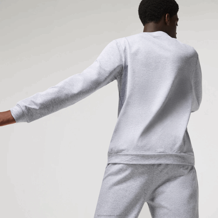 siva chine bijela w9d 6H4B1222 muškarci Lacoste trenirka za zatvorene s printom od pamučnog flisa