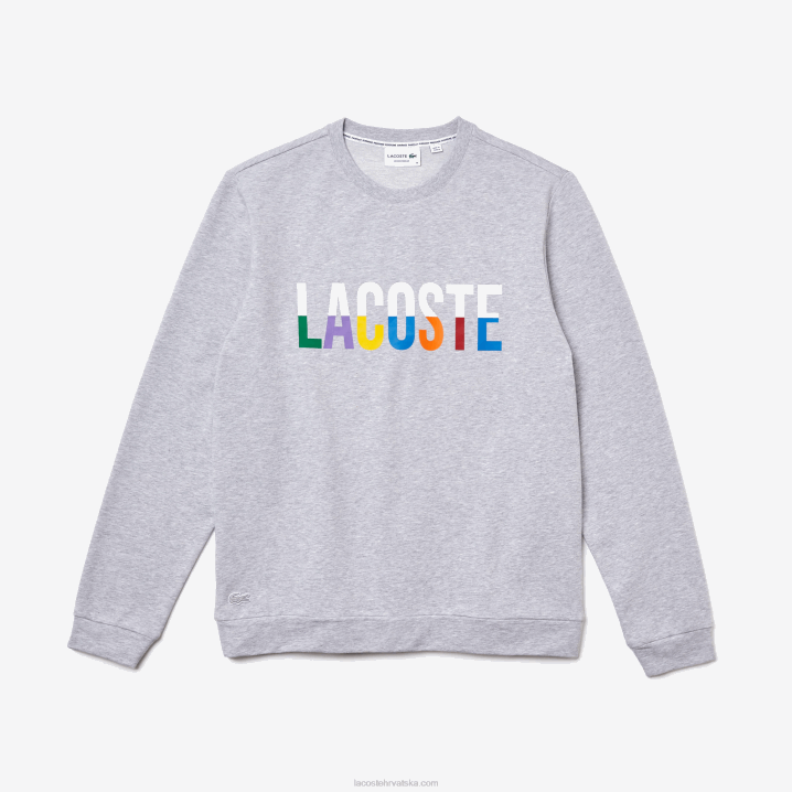 siva chine bijela w9d 6H4B1222 muškarci Lacoste trenirka za zatvorene s printom od pamučnog flisa