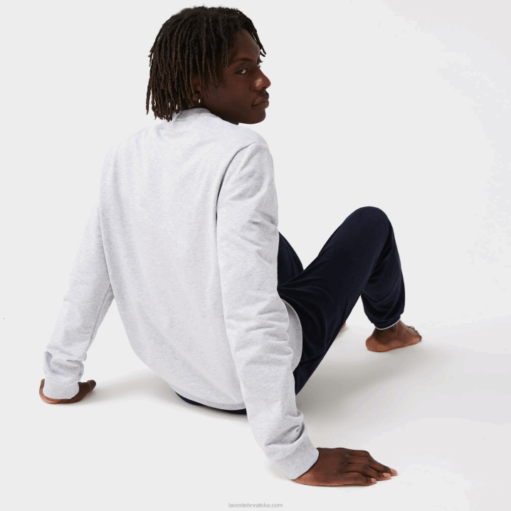 siva chine zelena y9k 6H4B1386 muškarci Lacoste pamučna flis lounge majica