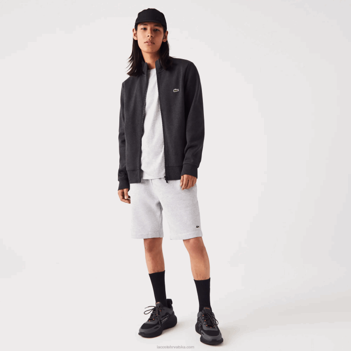 siva el6 6H4B1271 muškarci Lacoste trenirka od brušenog flisa standardnog kroja s patentnim zatvaračem