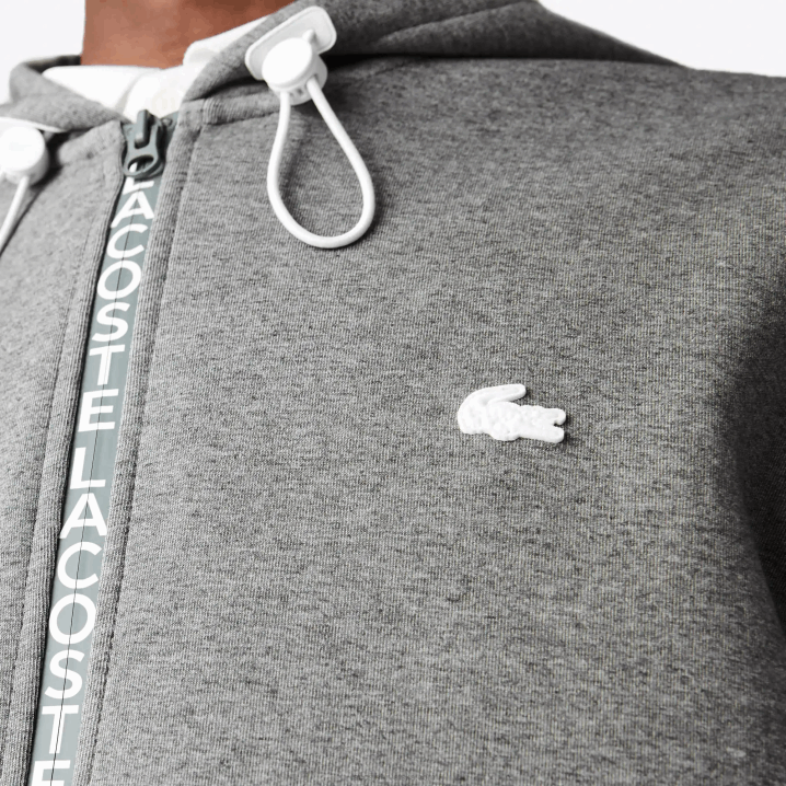 sivi chine 1vq 6H4B1178 muškarci Lacoste majica s patentnim zatvaračem i slovima od mješavine pamuka