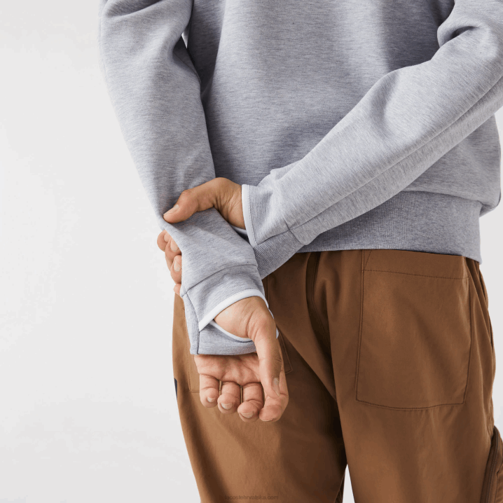 sivi chine cca 6H4B1224 muškarci Lacoste klasična majica s kapuljačom