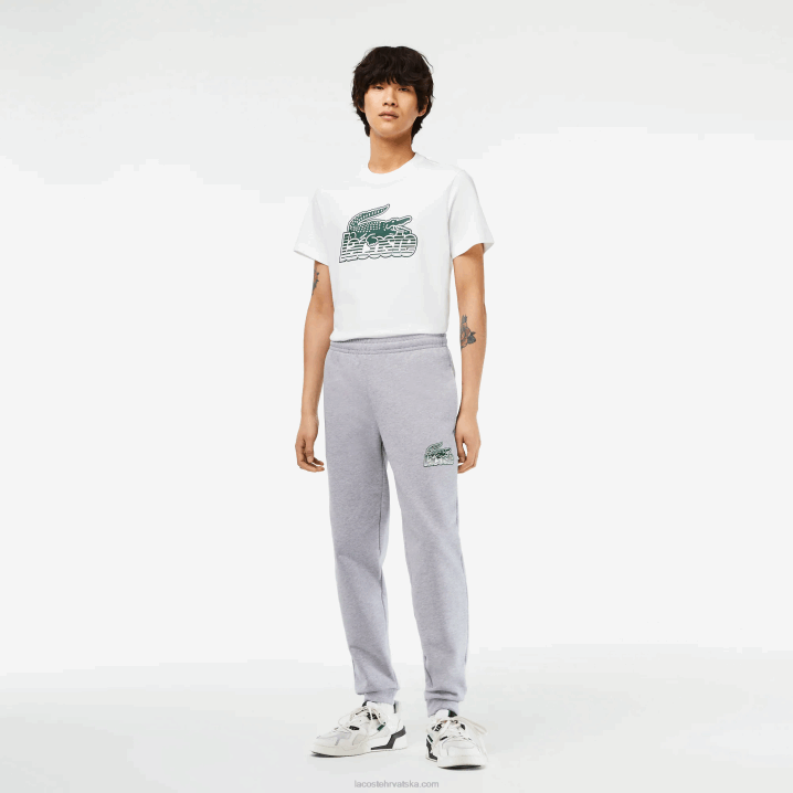 sivi chine cca 6H4B308 muškarci Lacoste nebrušene trenirke od flisa