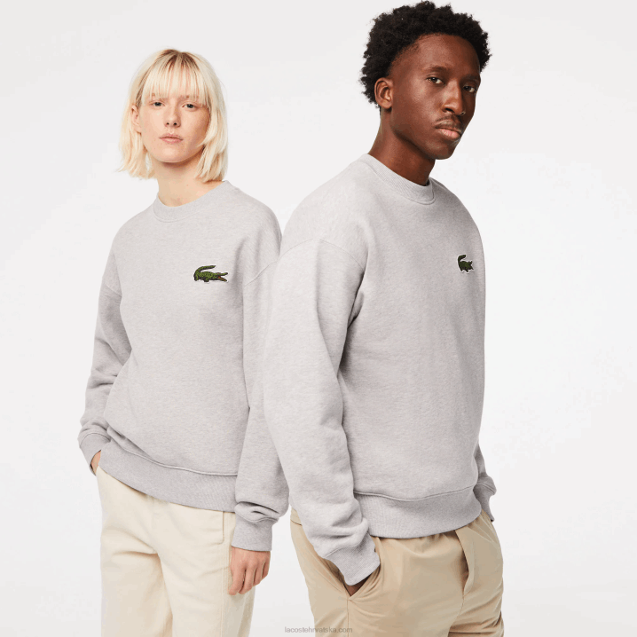 sivi chine cca 6H4B323 muškarci Lacoste slobodna majica s krokodilskom značkom