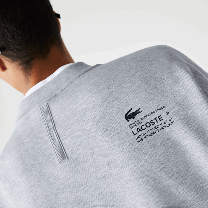 sivi chine cca 6H4B983 muškarci Lacoste široka majica s reflektirajućim printom