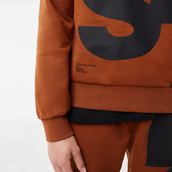 smeđa 3pb 6H4B1040 muškarci Lacoste klasična pamučna majica s kontrastnim natpisima