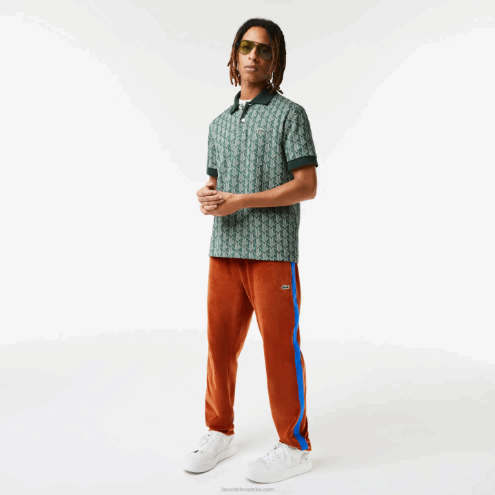 smeđa 3pb 6H4B1104 muškarci Lacoste bočne trenirke s kontrastnom trakom