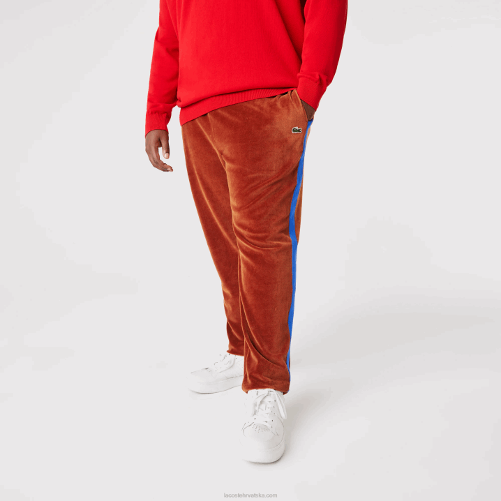 smeđa 3pb 6H4B1104 muškarci Lacoste bočne trenirke s kontrastnom trakom