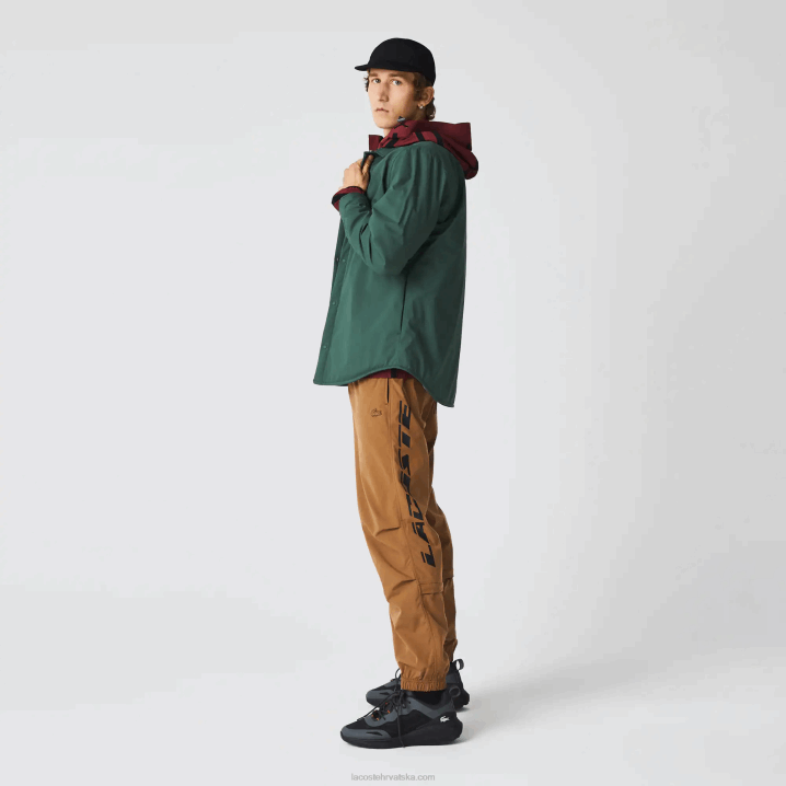 smeđa z0w 6H4B1002 muškarci Lacoste kontrastne predimenzionirane trenirke