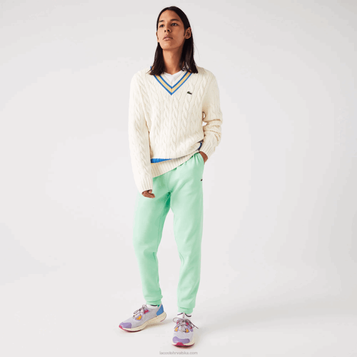 svijetlo zelena 0vz 6H4B1125 muškarci Lacoste sužene trenirke od flisa