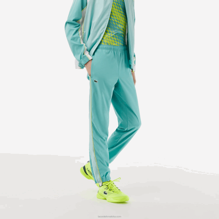 svijetlo zelena bijela žuta xia 6H4B27 muškarci Lacoste teniski set za trčanje s visokim ovratnikom