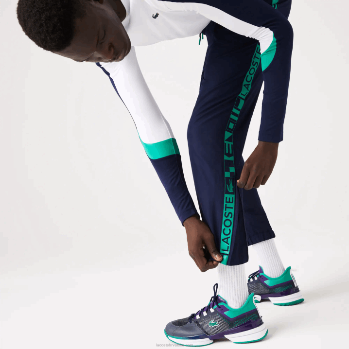 tamnoplava 166 6H4B1089 muškarci Lacoste teniske trenirke sa sportskim bočnim otiscima