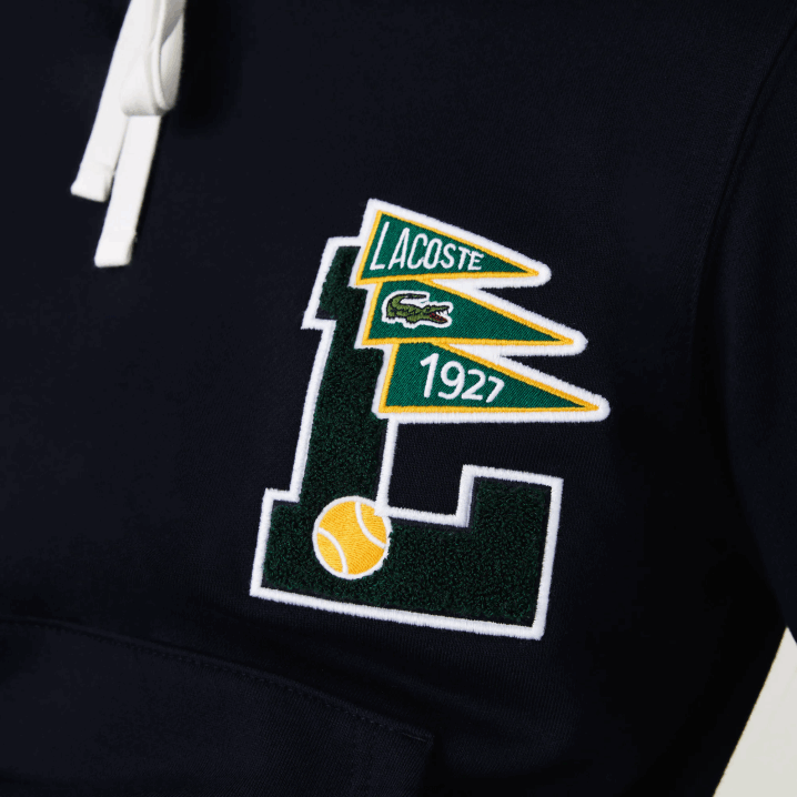 tamnoplava 166 6H4B1100 muškarci Lacoste zastavice l majica s kapuljačom od pamučnog flisa