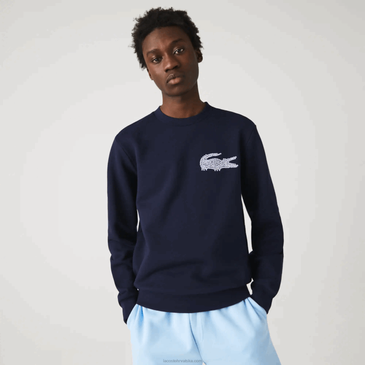 tamnoplava 166 6H4B1181 muškarci Lacoste flis majica proizvedena u Francuskoj od organskog pamuka