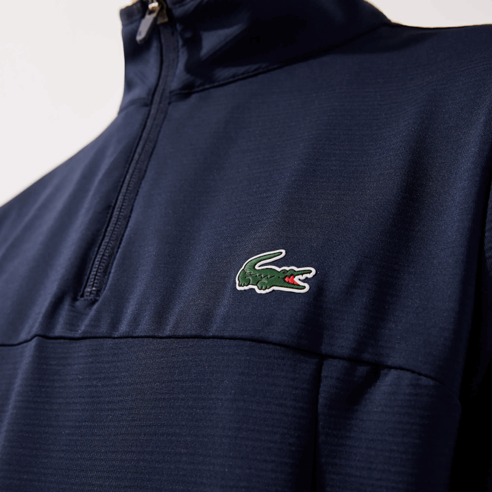 tamnoplava 166 6H4B980 muškarci Lacoste sportska rastezljiva majica s ovratnikom s patentnim zatvaračem