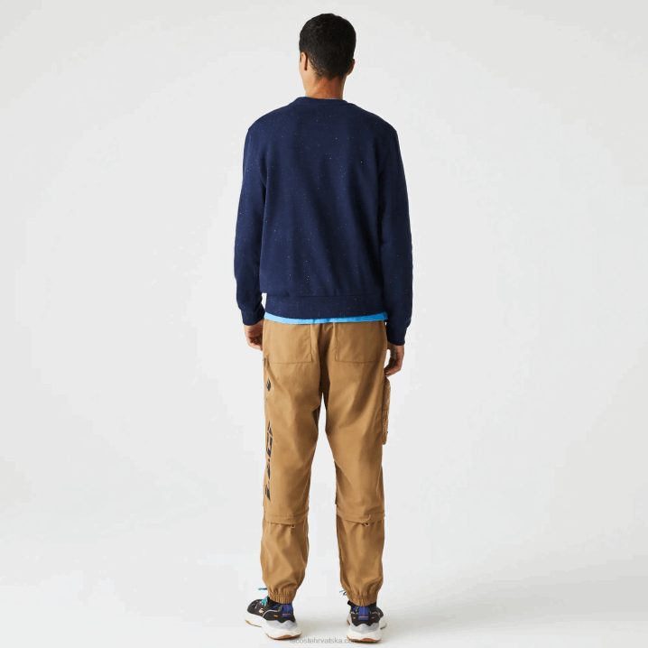 tamnoplava 7cg 6H4B965 muškarci Lacoste klasična majica od flisa s pjegavim printom