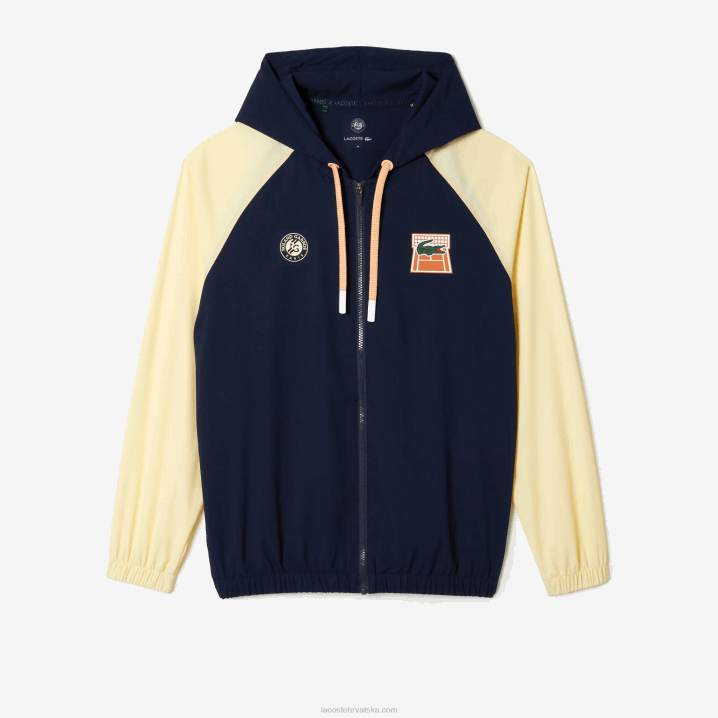tamnoplava žuta vim 6H4B375 muškarci Lacoste sportska majica s patentnim zatvaračem izdanje roland garros