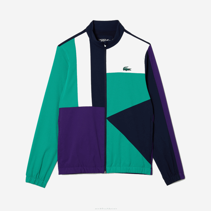 tamnoplava zelena ljubičasta bijela xsb 6H4B1145 muškarci Lacoste sportska teniska trenirka s uzorkom krokodila