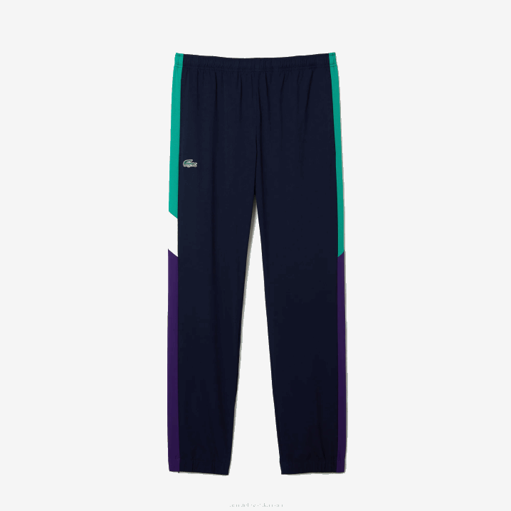 tamnoplava zelena ljubičasta bijela xsb 6H4B1145 muškarci Lacoste sportska teniska trenirka s uzorkom krokodila