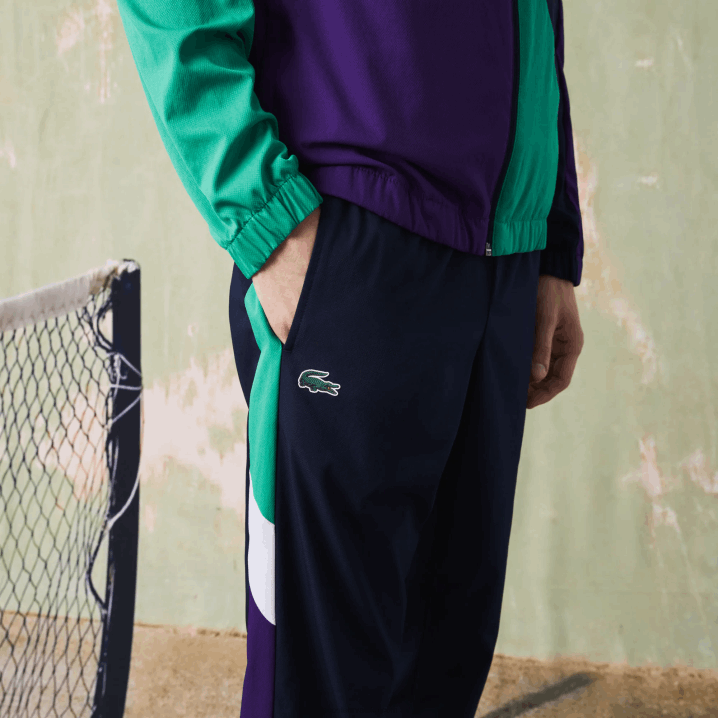 tamnoplava zelena ljubičasta bijela xsb 6H4B1145 muškarci Lacoste sportska teniska trenirka s uzorkom krokodila